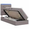 vidaXL LED krevet za pohranu s madracem Sivosmeđa 90 x 190 cm Tkanina
