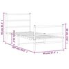 vidaXL Metalni okvir kreveta s uzglavljem i podnožjem bijeli 90x200 cm