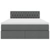 vidaXL Krevet s prostorom za pohranu s LED-om Tamno siva 140 x 190 cm