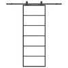 vidaXL Klizna vrata s priborom crna 76 x 205 cm od ESG stakla