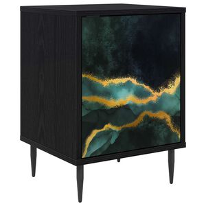 vidaXL Noćni ormar WIJHE Crni hrast 36 x 33 x 51 cm Konstruirano drvo