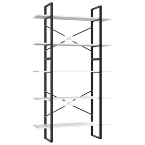 vidaXL Ormarić za knjige s 5 razina bijeli 100 x 30 x 175 cm drveni