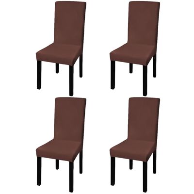 vidaXL Rastezljive navlake za stolice 4 kom Smeđa boja