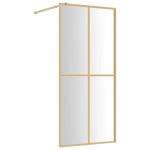 vidaXL Stijenka za walk-in tu&scaron; s prozirnim staklom ESG zlatna 80x195cm