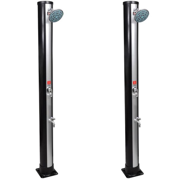 vidaXL Vanjski solarni tu&scaron;evi s glavom za tu&scaron; i slavinom 2 kom 35 L