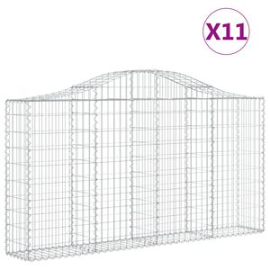 vidaXL Lučne gabionske ko&scaron;are 11kom 200x30x100/120cm pocinčano željezo