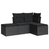 vidaXL 4-dijelni set vrtnih sofa od poliratana s jastucima crni