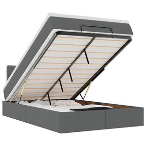 vidaXL Otomanski krevet s madracem i LED tamnosivi 120x190 cm tkanine