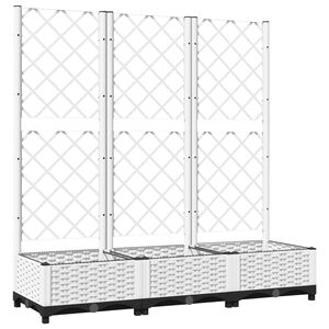 vidaXL Vrtna žardinjera s re&scaron;etkom bijela 120x40x121,5 cm PP