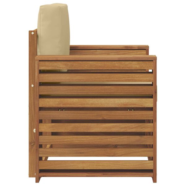 vidaXL Set vanjskih sofa Čvrsto drvo akacije i poliester Prirodna