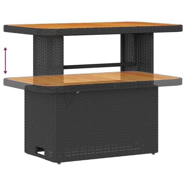 vidaXL Sjedeća garnitura za vrt 8 pcs Crna poliratan