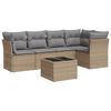 vidaXL 6-dijelni set vrtnih sofa s jastucima bež od poliratana