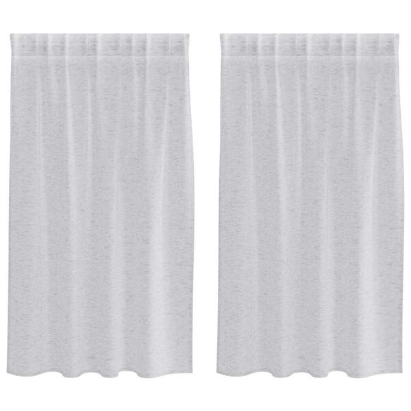 vidaXL Voile zavjesa 2 pcs Svijetlo siva 140 x 140 cm Poliester