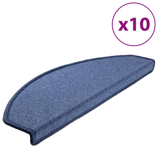 vidaXL Prostirke za stepenice 10 kom 65x24x4 cm plave poluokrugle velike