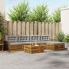 vidaXL Set vanjskih sofa s jastukom 6 pcs Prirodna i svijetlo siva