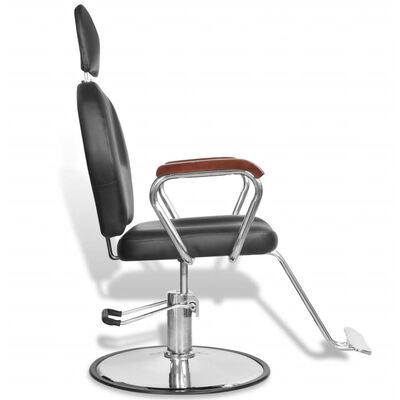 Profesionalna brijačka stolica s uzglavljem od umjetne kože, crna