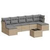 vidaXL 8-dijelni set vrtnih sofa od poliratana s jastucima bež