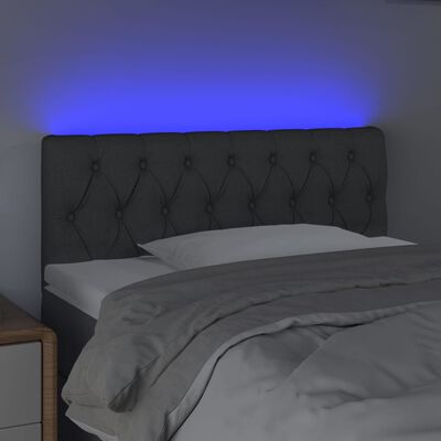 vidaXL LED uzglavlje tamnosivo 100 x 7 x 78/88 cm od tkanine