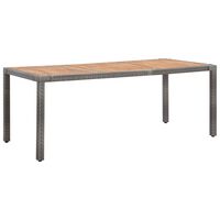 vidaXL Vrtni stol sivi 190x90x75 cm poliratan i masivno bagremovo drvo