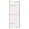 vidaXL Klizna vrata zlatna 90 x 205 cm prozirno staklo ESG i aluminij