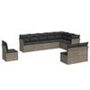 vidaXL 10-dijelni set vrtnih sofa od poliratana s jastucima sivi