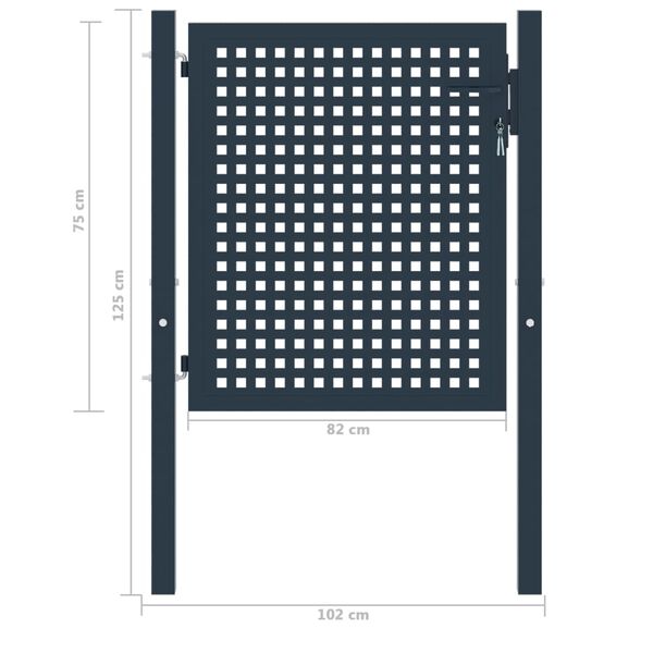 vidaXL Vrata za ogradu antracit 102 x 75 cm čelik