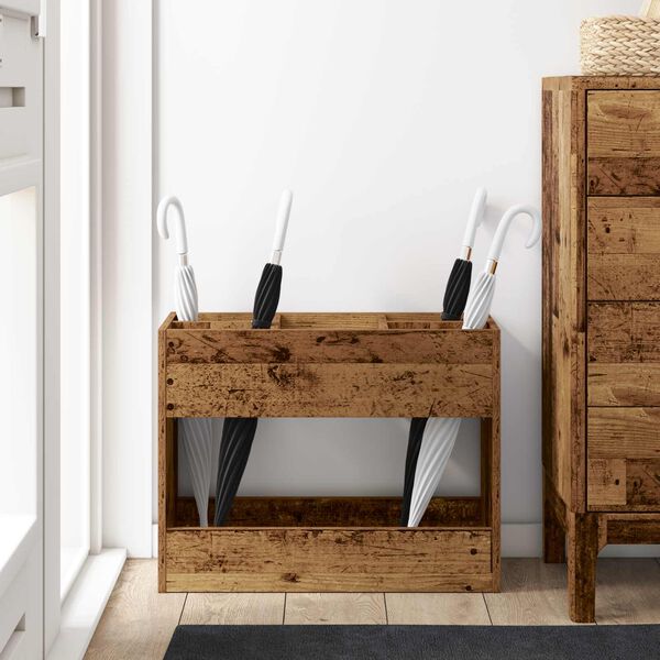 vidaXL Stalak za ki&scaron;obran Staro drvo 65 x 24 x 50 cm Konstruirano drvo