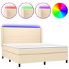 vidaXL Krevet box spring s madracem LED krem 160x200 cm od tkanine