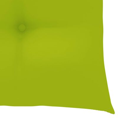 vidaXL Stolica za ljuljanje s jarko zelenim jastukom masivna tikovina