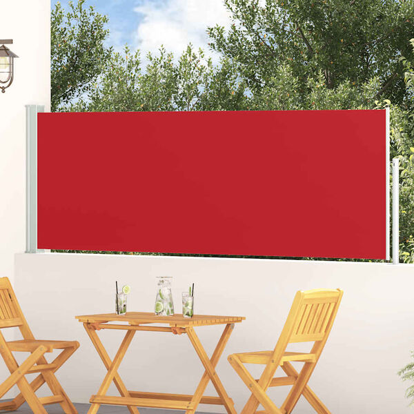 vidaXL Uvlačiva bočna tenda za terasu 100 x 300 cm crvena