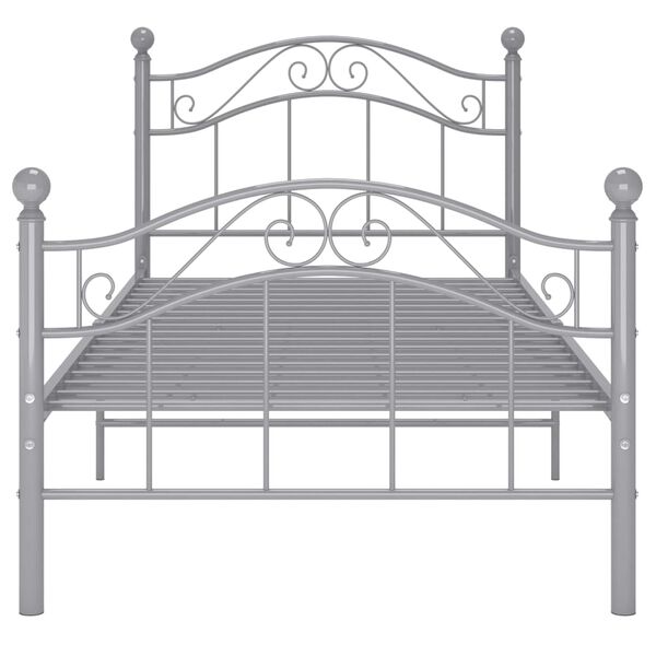 vidaXL Okvir za krevet sivi metalni 90 x 200 cm