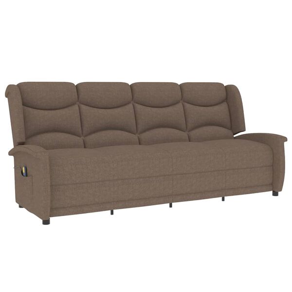 vidaXL Masažni četverosjed od tkanine smeđesivi