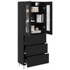vidaXL Highboard Crni hrast 69,5 x 34 x 180 cm Konstruirano drvo