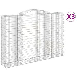 vidaXL Lučne gabionske ko&scaron;are 3 kom 300x50x200/220cm pocinčano željezo