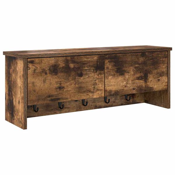 vidaXL Vje&scaron;alica za kapute na zidu Dimljeni hrast 80 x 20 x 30 cm