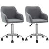 vidaXL Okretne blagovaonske stolice od tkanine 2 kom svjetlosive