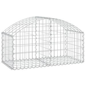 vidaXL Gabionska ko&scaron;ara s lukom 100x50x40/60 cm pocinčano željezo