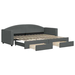 vidaXL Dnevni krevet na razvlačenje i ladice tamnosivi 80x200 cm