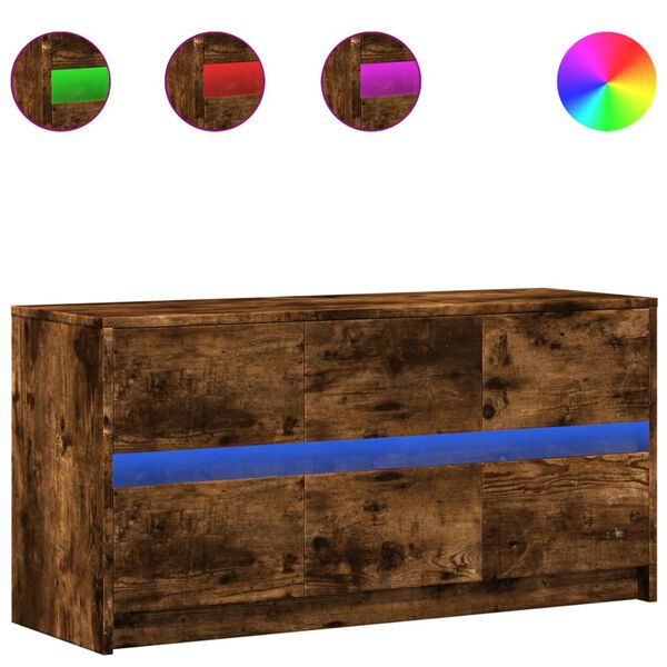 vidaXL TV ormarić s LED svjetlima boja hrasta 100x34x50 cm drveni