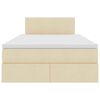 vidaXL Krevet s prostorom za pohranu s LED-om Krema 120 x 200 cm