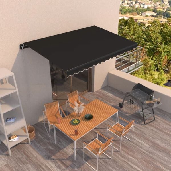 vidaXL Tenda na ručno uvlačenje 450 x 350 cm antracit