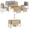 vidaXL Sjedeća garnitura za vrt 6 pcs bež i svjetlosiva poliratan