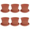 vidaXL Saksije za biljke 6 pcs Crvena cigla &Oslash; 12,5 x 10 cm Plastika