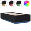 vidaXL Okvir za krevet s LED svjetlima crni 90x190cm konstruirano drvo