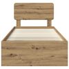 vidaXL Krevetna konstrukcija Umjetnička hrastovina 90 x 200 cm
