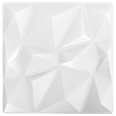 vidaXL 3D zidni paneli 24 kom 50 x 50 cm dijamantno bijeli 6 m²