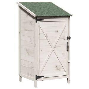 vidaXL Vrtna &Scaron;upa Bijela 59,5 x 56 x 113,5 cm Čvrsto drvo jele