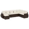 vidaXL 8-dijelni set vrtnih sofa s jastucima smeđi od poliratana