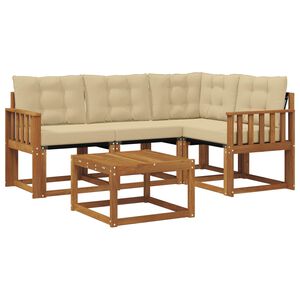 vidaXL Set vanjskih sofa s jastukom 5 pcs Prirodna i bež