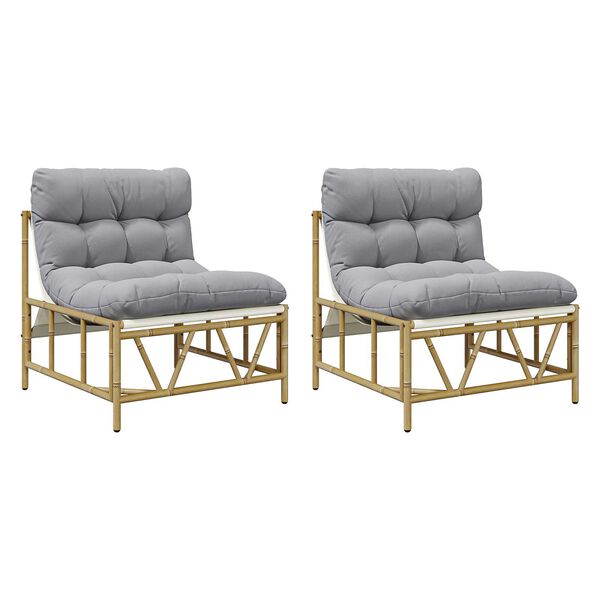 vidaXL Vrtna stolica 2 pcs Svjetlosiva 75 x 75 x 71 cm Čelik